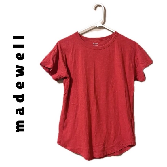 🍭 3/$10 Madewell • red whisper cotton crewneck tshirt - Picture 2 of 8